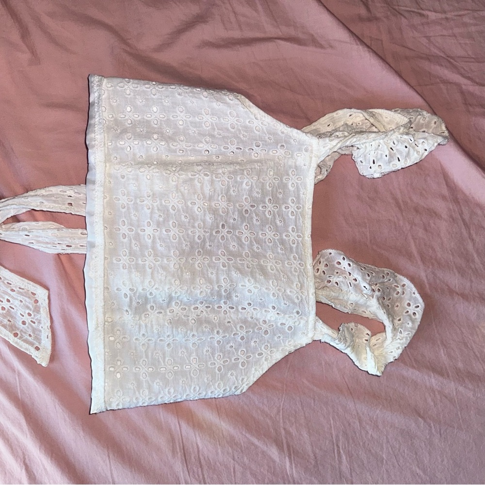 White Ruffle Crop Top - Picture 4 of 4